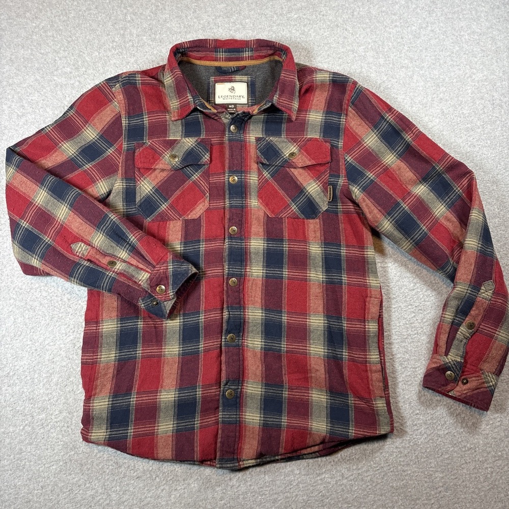 Legendary Whitetails Red Plaid Thermal Lined Snap Button Jacket Men's Sz M